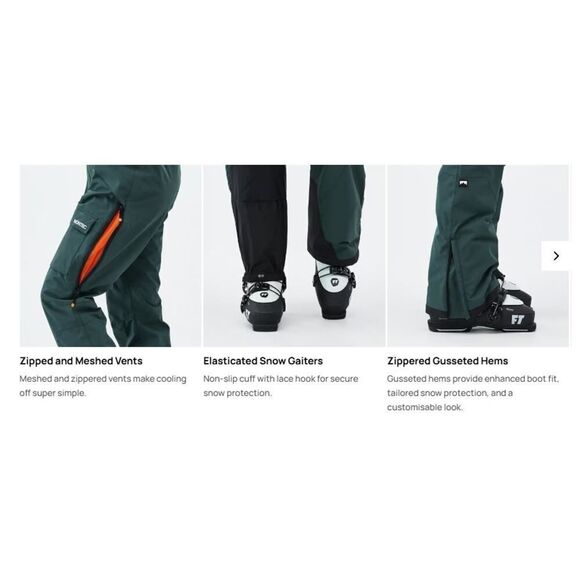 Montec Fawk Ski Snowboarding Pants Bib in Dark Atlantic and Black Men's Sz. S - Picture 3 of 12